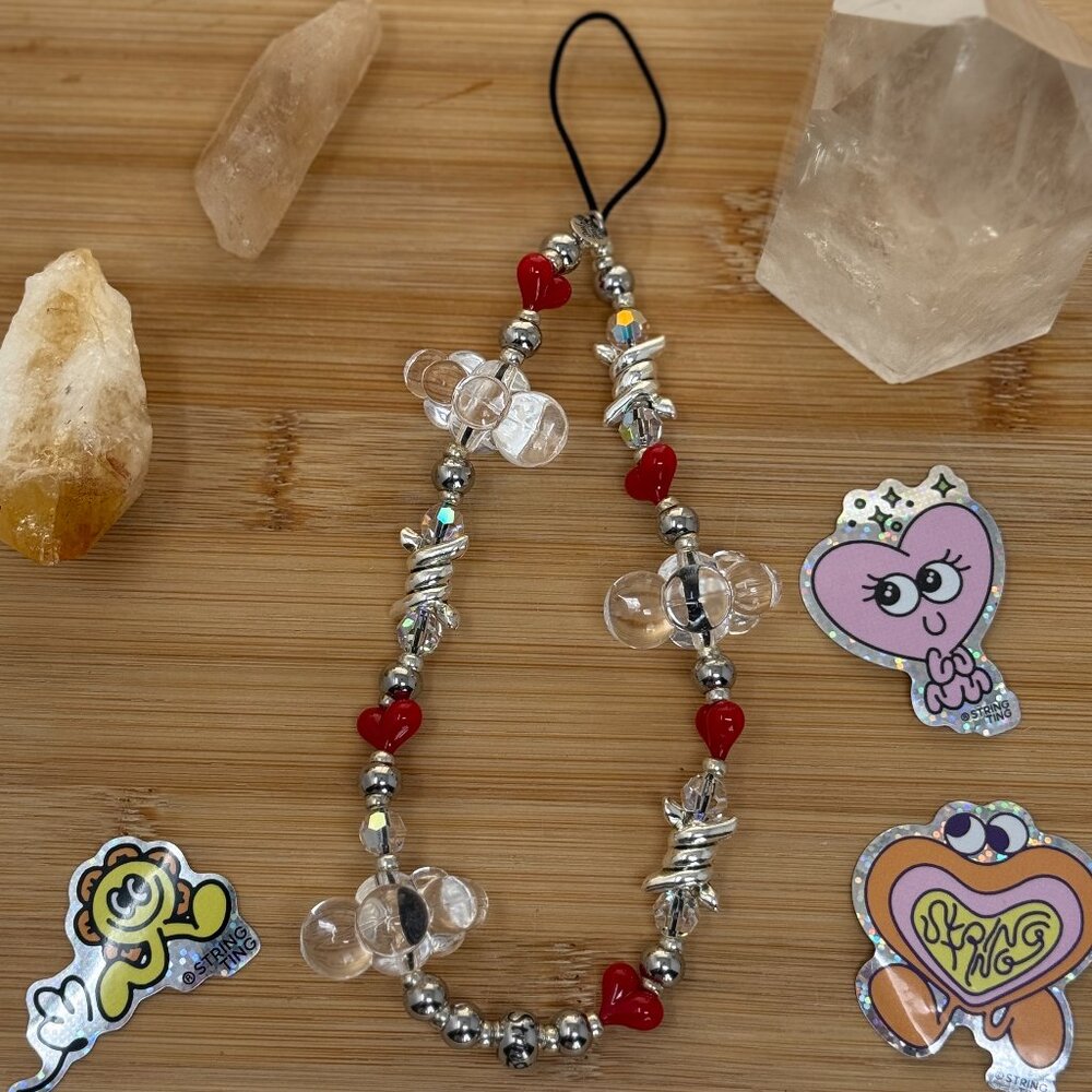 String Ting Rebel Rebel Jelly Cloud Wristlet Phone Strap | Swarovski Crystals
